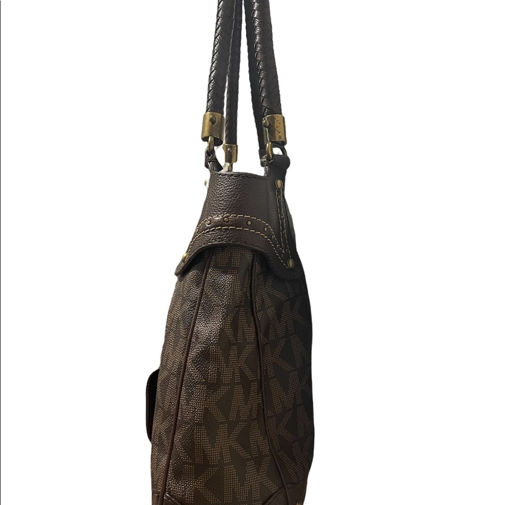 MICHAEL KORS Logo Leather Hobo with Braided Handles - Picture 5 of 13